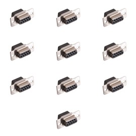 Lumenzi DB9 Female Crimp Connector – 10 Pcs Pack for RS232 Serial Port, D-Sub Applications, DIY Soldering Projects, Compatible with PC and Networking Devices