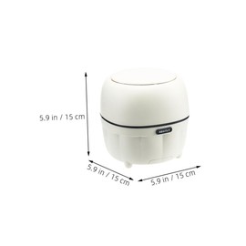 NOLITOY Cute Mini Trash Can with Lid Portable Desktop Waste Bin for Office Bathroom and Home Compact Garbage Can for Tabletop Use Elegant White Design for Organizing Spaces