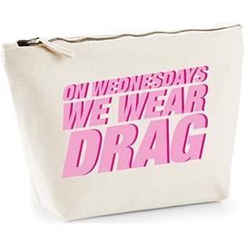 Hippowarehouse On wednesdays we wear drag printed make up cosmetic wash bag 18x19x9cm