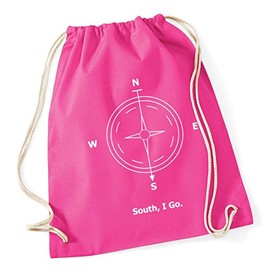 Hippowarehouse South, I go Drawstring Cotton School Gym Bag 37cm x 46cm, 12 litres