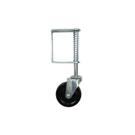 Shepherd Hardware 8735 Hard Rubber Spring Gate Caster with Universal Mount, 5-Inch Wheel, 220-lb Load Capacity, Black