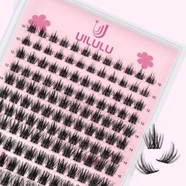Uilulu Lash Clusters D Curl Invisible Band Clusters Lashes 0.07D 10-18 MIX 144 Eyelashes Individual Lashes DIY Lash Extensions at Home False Lashes Wide Band Wispy Eye Lash Clusters(U06, 10-18mix)