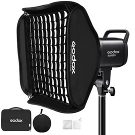 Godox SL60IID LED Video Light 70Ws 5600K Version CRI 95+ Qa>90 Continuous Lighting with Small Softbox 80 * 80cm Grid for Indoor Shooting Photography Studio Video Recording (SL60IID Kit)