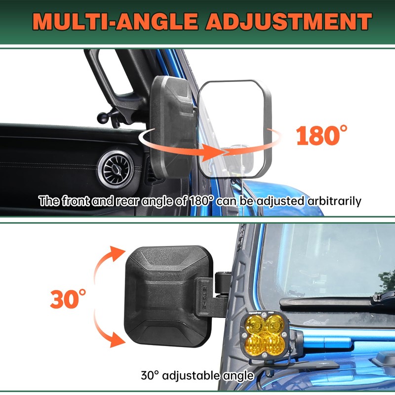 Wrangler mirrors door off Compatible with Wrangler JL JLU &