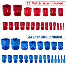 AeKeatDa 44pcs 23 Inch & 21 Metric New Individually Assembled Thread Gauge Nut and Bolt Thread Checker Easy to Use