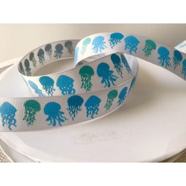 7/8” Jellyfish Grosgrain Ribbon By The Yard