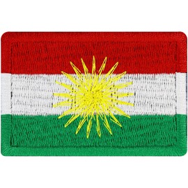 Patch Kurdistan Set of 2 Patches Kurdish Hook and Loop Patch velkro Patches Military Patch Tactical Morale Patches with Your Country Flag, 1.6 x 2.4 "