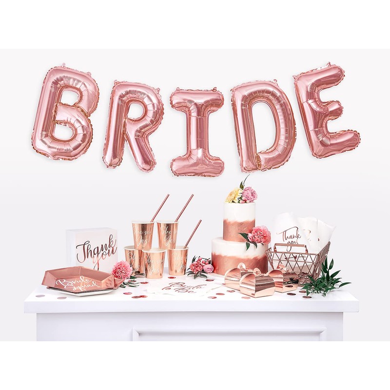 Party Deco 6 Paper Plates Bride Squad Rose Gold 23