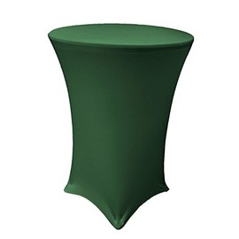LA Linen Spandex Round Tablecloth for Cocktail Table, 36 by 42-Inch, Hunter Green