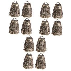 GANAZONO 12pcs Vintage Brass Bells Keychain Pendants for Crafts Decorative Bells for Hanging Retro Design for Home Decor and