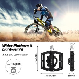 KABON Bicycle Pedals, Double Function CNC Aluminium Non-Slip 2 in 1 SPD Pedals Bicycle Click Pedals Bicycle Pedals Set for BMX MTB Trekking Mountain Bike Road Bike City Bike