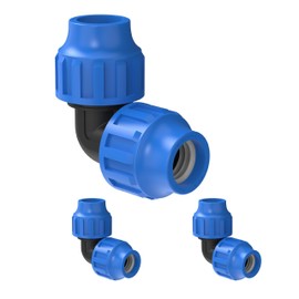 Kirchhoff Fitting Connection Angle 90° | Plastic | 32 x 32 mm | for HDPE Pipe | Set of 3 | Various Sizes | DVGW Tested | Drinking Water Quality | Made in EU, Black, 32 mm, 984845317-3