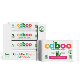 Caboo Caboo Baby Wipes, Made with Bamboo Viscose, Certified Made Safe Ingredients, Unscented Baby Wipes Good for Sensitive Skin, 72 Wipes Per Travel Pack, Bulk Total of 864 Wet Wipes