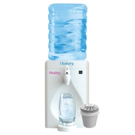 Little Luxury Vitality Mini Water Cooler with Filter, Countertop, Fill At Your Tap, Refillable, BPA-Free 1.8-Gallon Bottle, Filter and Cools Tap Water
