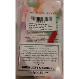 Fstrend Hermashy Square Matte Purple and Yellow GLUE-On  Nails Active Length