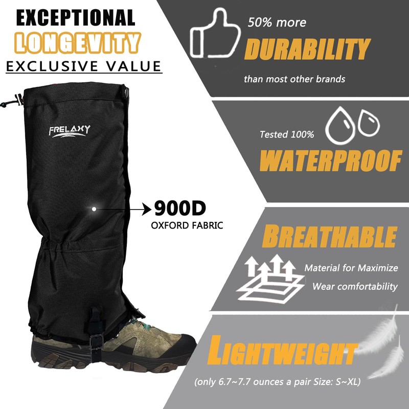 Frelaxy Leg Gaiters Ultra HIGH-Performance Hunting Gaiters, 100% Waterproof Hiking