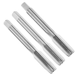 sourcing map 3pcs Hand Tap Set, 3/8"-24 UNF Taper/Plug/Bottom Thread Screw Taps, High Speed Steel Left Hand Threading Tapping Tool Kit