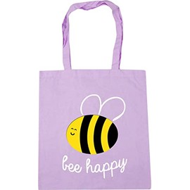 Hippowarehouse Bee Happy Tote Shopping Gym Beach Bag 42cm x38cm, 10 litres