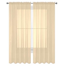 Decotex 2 Piece Solid Elegant Sheer Curtains Fully Stitched Panels Window Treatment Drape (54" X 84", Red)