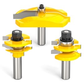 MEANLIN 3PCS Raised Panel Cabinet Door Router Bit Set 1/2 Inch Shank Woodworking Carbide Joinery Wood Milling Cutter for Cabinet Door, Frames and More