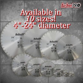 Archer Pro 12" in. General Purpose Diamond Saw Blades for Fast Cutting Concrete, Stone, Masonry, Pavers, Bricks, Blocks