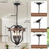 Yidelloc Black Farmhouse Chandelier 4 Lights, Vintage Cage Chandeliers E12