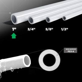 Pex-A Tubing 1 Inch x 100 Ft Pex Tube Coil, Non-Barrier Pex Pipe for Potable Water, 1" Pex Flexible Water Tubing for Plumbing, White Pex Tubing