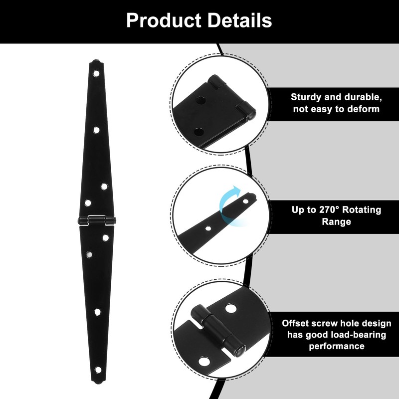 sourcing map 2Pcs Strap Hinges, 6 Inch Shed Door Hinges
