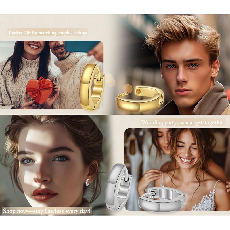 ADAIER Iced Out Hoop Earrings Cubic Zirconia Huggie Cartilage Cuff