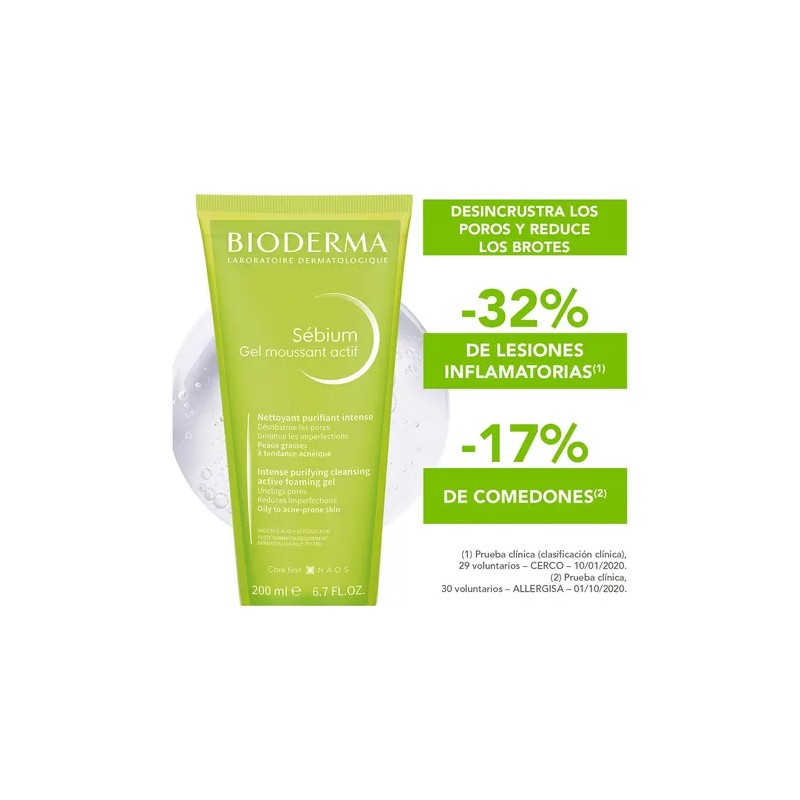Bioderma Sébium Gel Moussant Actif Antiacné, Piel Mixta A Gr