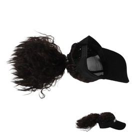 PACKOVE Stylish Baseball Cap Wig for Women Short Curly Hair Extension with Hat Realistic Synthetic Ponytail Wig for Daily Wear and Outdoor Activities Fashionable Headwear