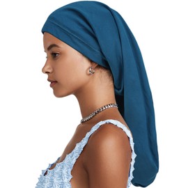 Satin Dreadlock Cap for Men Sleeping Silk Lined Loc Soc Bonnets for Women Long Hair Dreads Adjustable