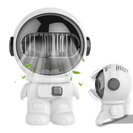 Bladeless Fan for Bedroom | Astronaut Shape Small USB Desk Fan | Electric Portable Mini Handheld Personal Cooling Tool USB Powered for Student Home Kitchen Bedroom