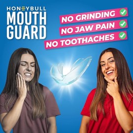 HONEYBULL Juego de protectores nocturnos antimoliendas, protectores moldeables personalizados para rechinar dientes, opciones finas y gruesas para rec