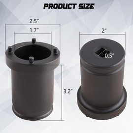 Fumrtcy ​​Output Shaft Locknut Socket Removal Tool T-7458 Fits Ford F-150, Super Duty F-250 F-350 F-450 F-550 (2003-2019) TorqShift 5R110W, 4R100 & 10R80 Transmissions 1/2" Drive​​