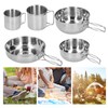 Outdoor Stainless Steel Cookware Set 5‑Piece Camping Portable Cooking Pots