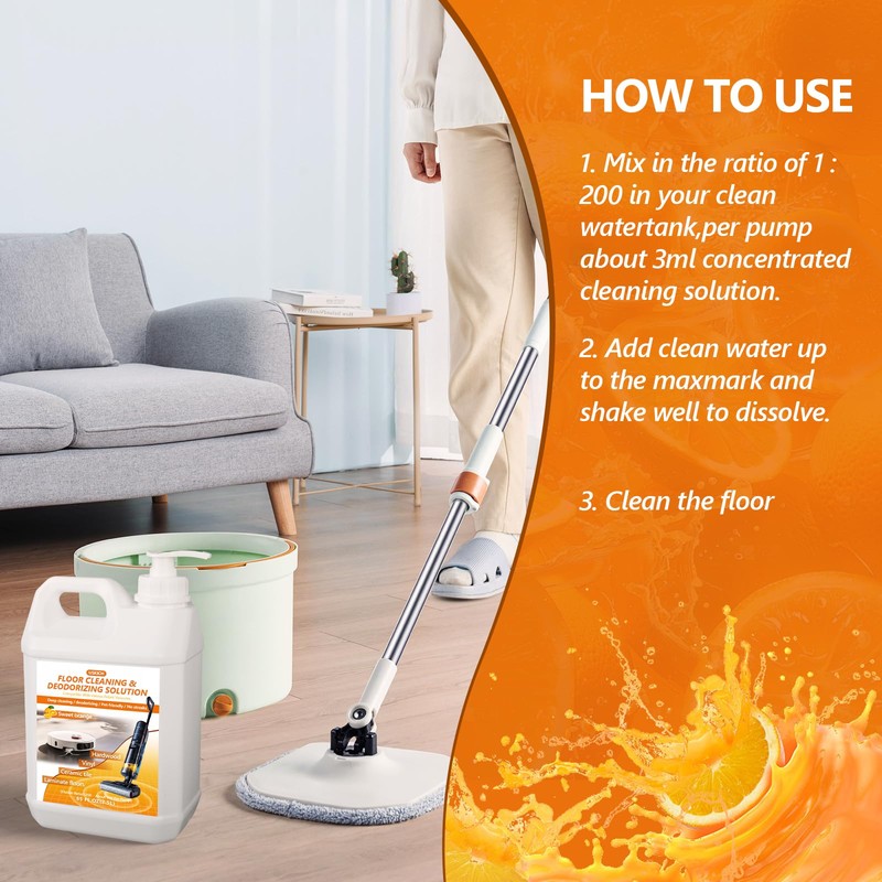 Floor Cleaning Solution- 85 FL OZ-Floor Cleaner for Mopping with