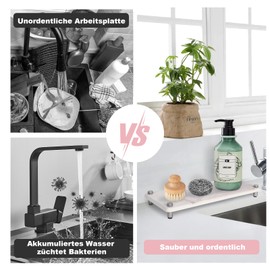 Generisch Sink Organiser, Grey Marble Sink Utensils, Storage, Can Be Used on Sponge Brush, Soap, Shampoo, Lotions, Quick-Drying, Kitchen, Bathroom Organiser (Skin Colour Marble)