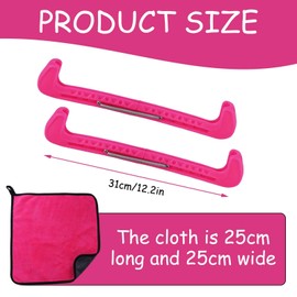 Ice Skate Guards, Towel Kit Skate Guards Ice Skating Accessories Soft Skate Blade Covers and Hard Skate Guards Protectors Ice Skating Accessories Figure Skating Guard for Most Ice Skate Sizes