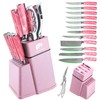 FULLHI 14pcs Block Knife Set, Chef's Knife Steak Knives Set