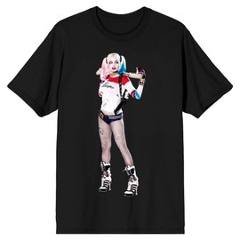 Dr. Harleen Frances Quinzel Harley Quinn Suicide Squad Men's Black T-Shirt Tee Shirt -Large