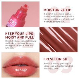 SAM SUGAR Bálsamo labial con llavero Brillo labial hidratante tintado, bálsamo hidratante de mantequilla labial con brillo natural, cuidado labial no 