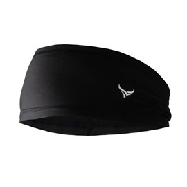 FLEEK Skull Wrap 2.0 Black - Helmet Compatible Headband/Skull Wrap for American Football Gym Basketball Training Black