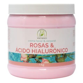Crema Facial Rosas con Ácido Hialurónico Antienvejecimiento Productos Mart Mexico 1Kg Aplicación de Día para Todo Tipo de Piel