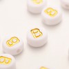 200Pcs Acrylic Letter Beads Alphabet Gold Letter B White Beads