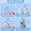 Henoyso 24 Sets Rectangle Acrylic Keychain Blanks Acrylic Photo Keychain