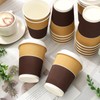 JarThenaAMCS 100Pcs Brown White Disposable Coffee Cups with Lids 12oz