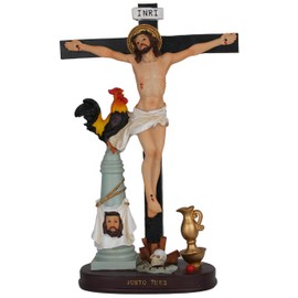 Cannan Justo Juez 12" Jesus En La Cruz Resin Religious Figure