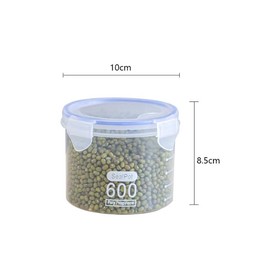 ASEANAO Overnight Oats Containers with Lids Round Airtight Oatmeal Container Plastic Locking Lid Cereal Milk Oatmeal Storage (600ML)
