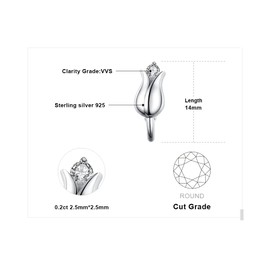 JewelryPalace Earrings Lucky Lily of the Valley Cubic Zirconia Stud Anniversary Engagement Celebration Accessory Popular Sterling Silver 925 Women's Gift, Cubic Zirconia